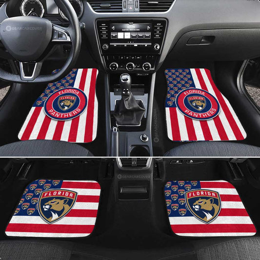 Florida Panthers Car Floor Mats Custom US Flag Style - Gearcarcover - 2