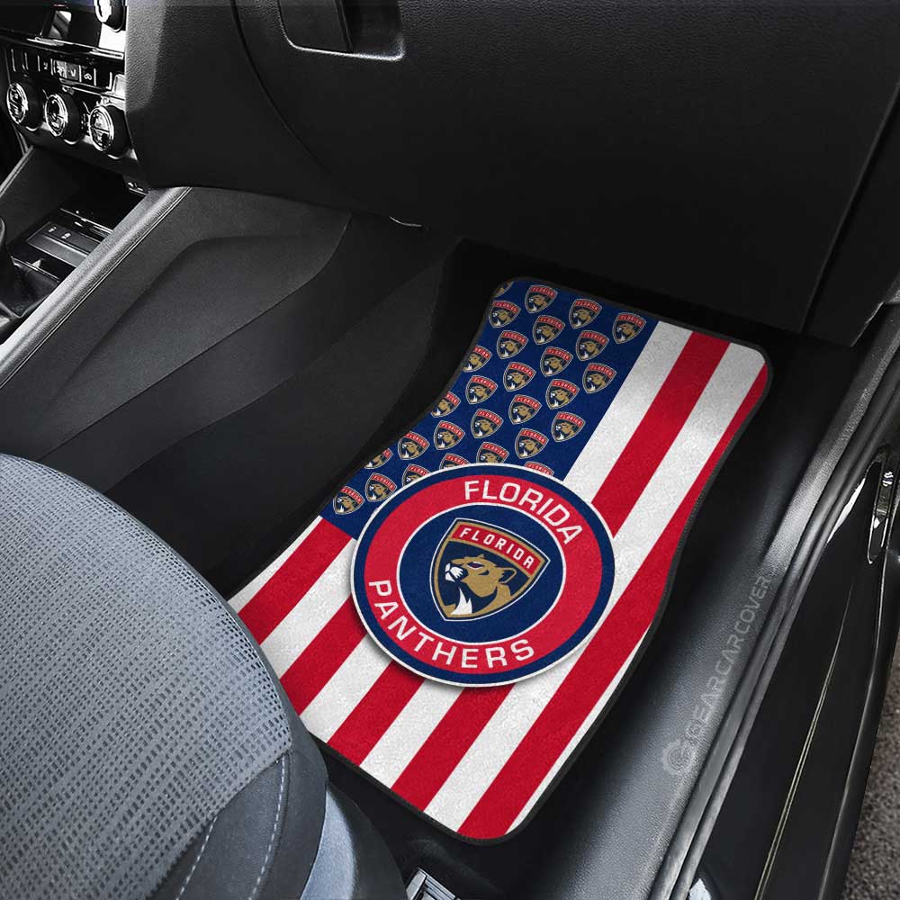 Florida Panthers Car Floor Mats Custom US Flag Style - Gearcarcover - 3