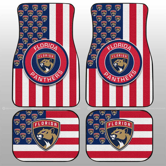 Florida Panthers Car Floor Mats Custom US Flag Style - Gearcarcover - 1