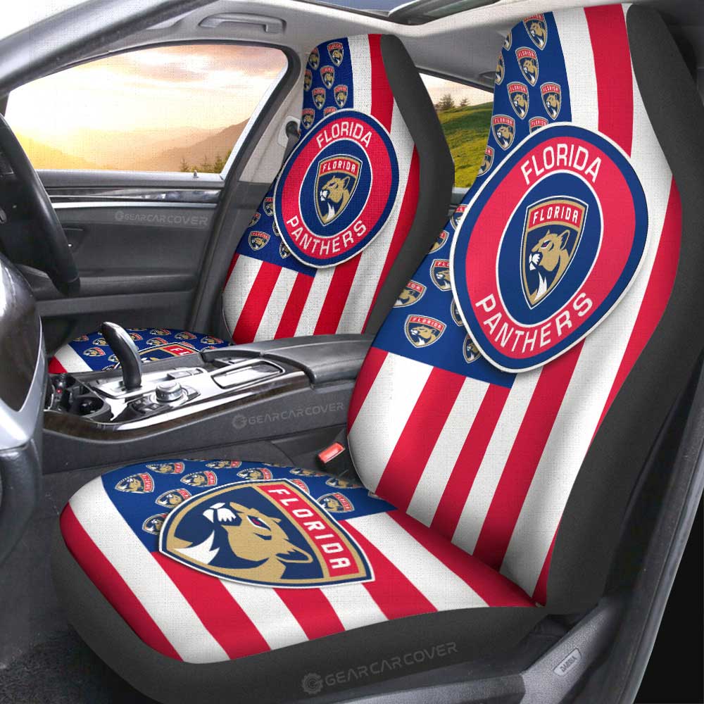 Florida Panthers Car Seat Covers Custom US Flag Style - Gearcarcover - 2