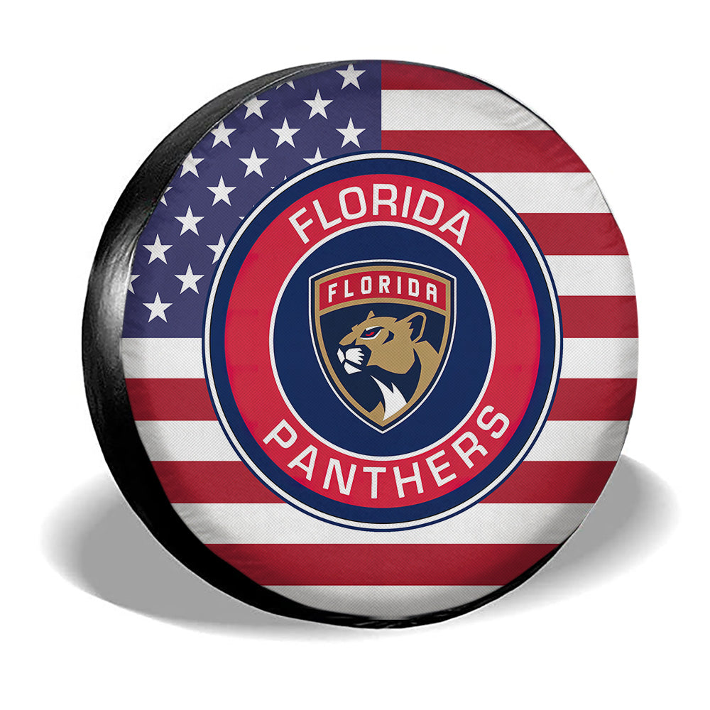 Florida Panthers Spare Tire Covers Custom US Flag Style - Gearcarcover - 3