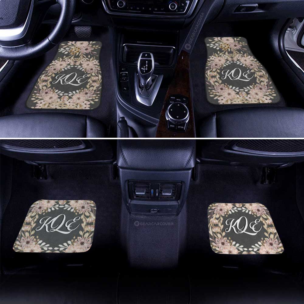 Flowers Car Floor Mats Custom Personalized Name Car Accessories - Gearcarcover - 2