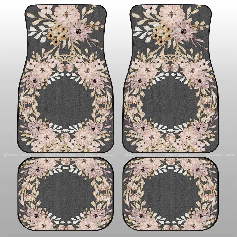 Flowers Car Floor Mats Custom Personalized Name Car Accessories - Gearcarcover - 1