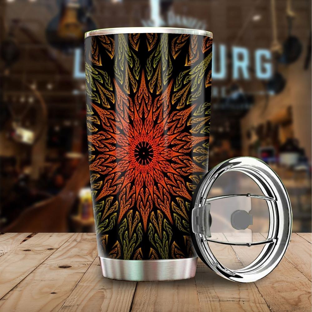 Fractal Mandala Tumbler Cup Coffee Cup Gift Idea For Yoga Lovers - Gearcarcover - 2