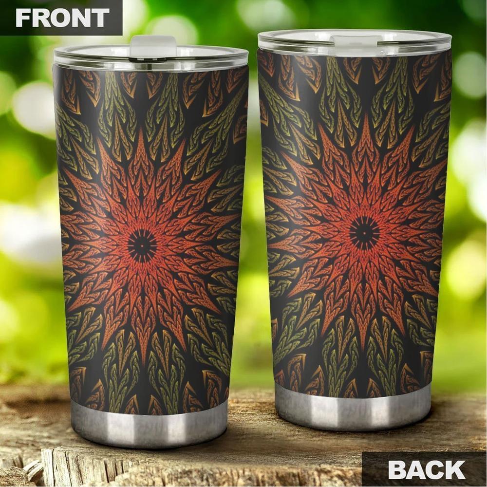 Fractal Mandala Tumbler Cup Coffee Cup Gift Idea For Yoga Lovers - Gearcarcover - 3