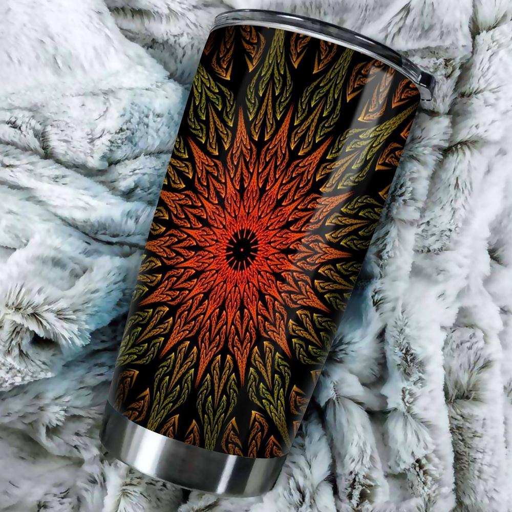 Fractal Mandala Tumbler Cup Coffee Cup Gift Idea For Yoga Lovers - Gearcarcover - 1