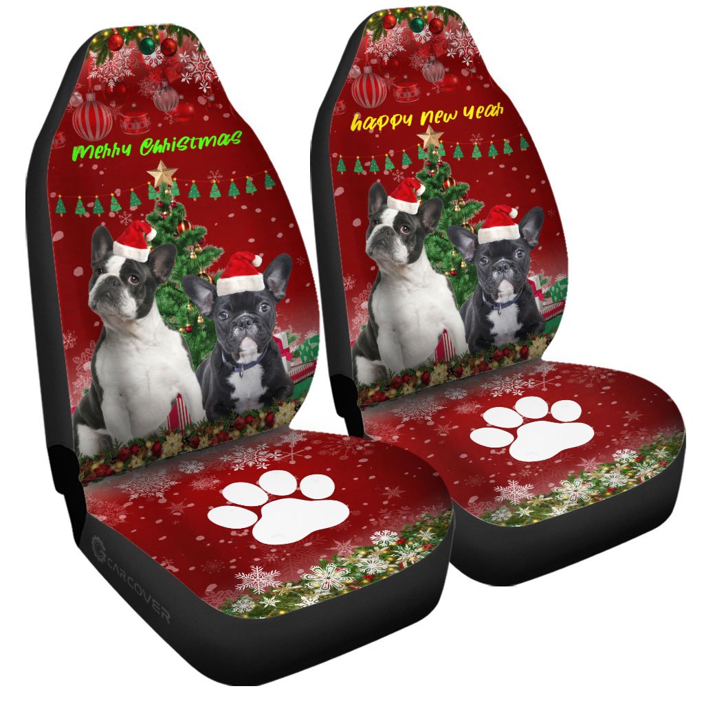 French Bulldogs Christmas Dog Car Seat Covers Custom Car Interior Accessories - Gearcarcover - 3