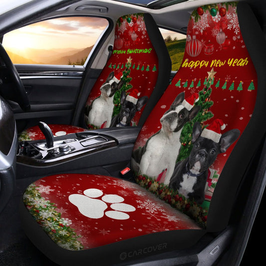 French Bulldogs Christmas Dog Car Seat Covers Custom Car Interior Accessories - Gearcarcover - 2