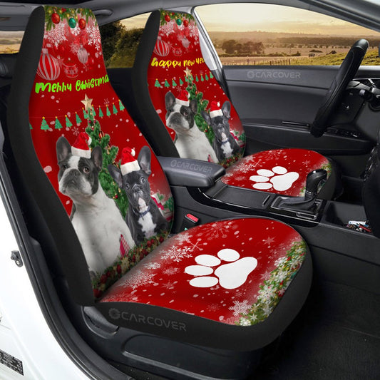 French Bulldogs Christmas Dog Car Seat Covers Custom Car Interior Accessories - Gearcarcover - 1