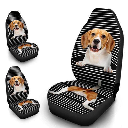 Funny Beagle Car Seat Covers Custom Beagle Car Accessories For Dog Lovers - Gearcarcover - 1