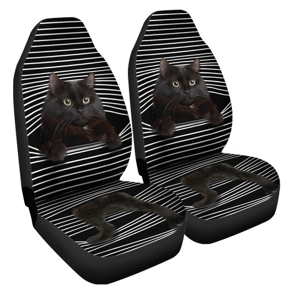 Funny Black Cat Car Seat Covers Custom Black Cat Car Accessories For Cat Lovers - Gearcarcover - 4