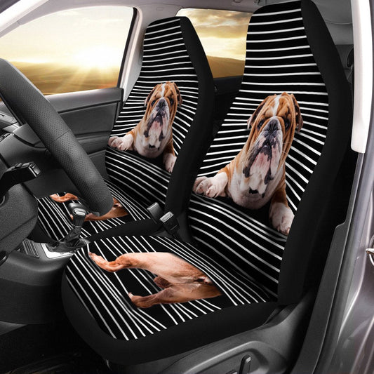 Funny Bulldog Car Seat Covers Custom Bulldog Car Accessories For Dog Lovers - Gearcarcover - 2