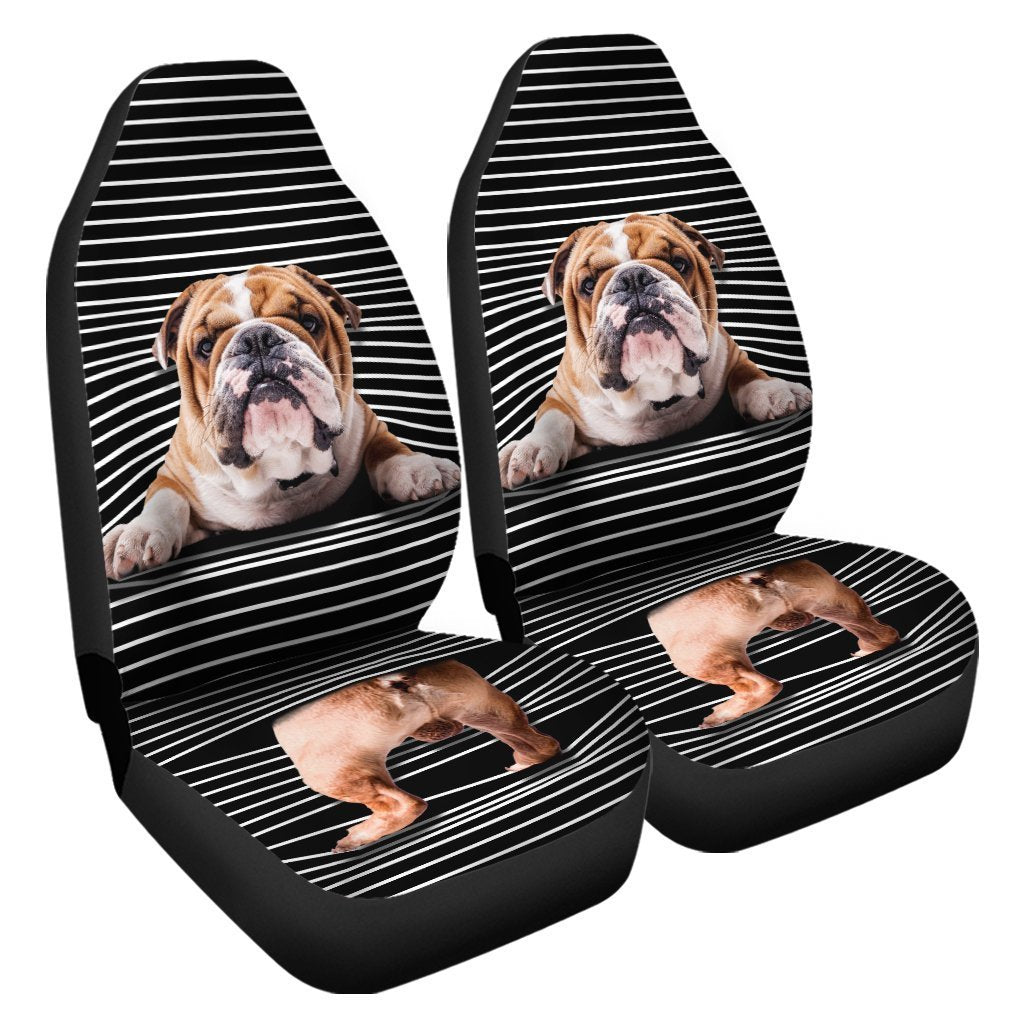 Funny Bulldog Car Seat Covers Custom Bulldog Car Accessories For Dog Lovers - Gearcarcover - 4