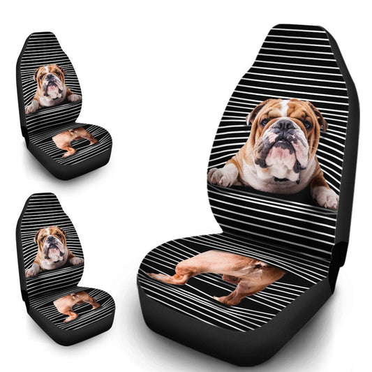 Funny Bulldog Car Seat Covers Custom Bulldog Car Accessories For Dog Lovers - Gearcarcover - 1