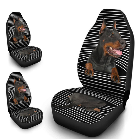 Funny Doberman Pinscher Car Seat Covers Custom Doberman Pinscher Car Accessories For Dog Lovers - Gearcarcover - 1