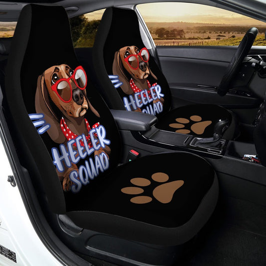 Funny Dog Dachshund Car Seat Covers Custom With Sunglasses - Gearcarcover - 2