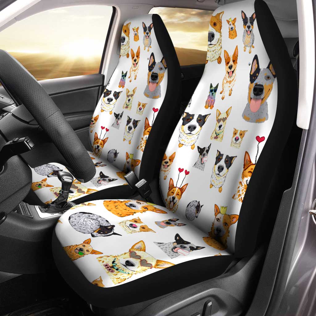 Funny Dog Face Car Seat Covers Custom Dog Car Accessories - Gearcarcover - 1