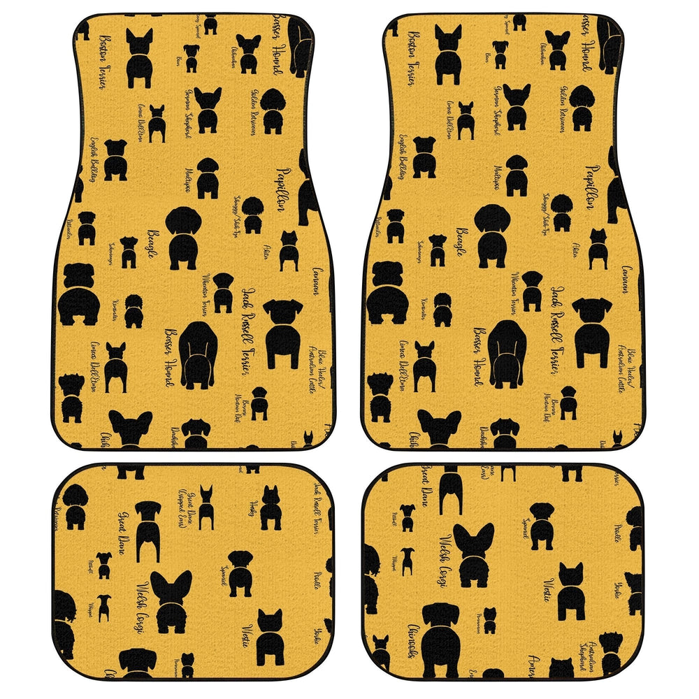 Funny Dogs Car Floor Mats Custom Yellow Pattern Car Accessories - Gearcarcover - 1