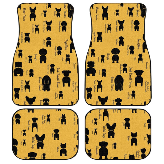 Funny Dogs Car Floor Mats Custom Yellow Pattern Car Accessories - Gearcarcover - 1