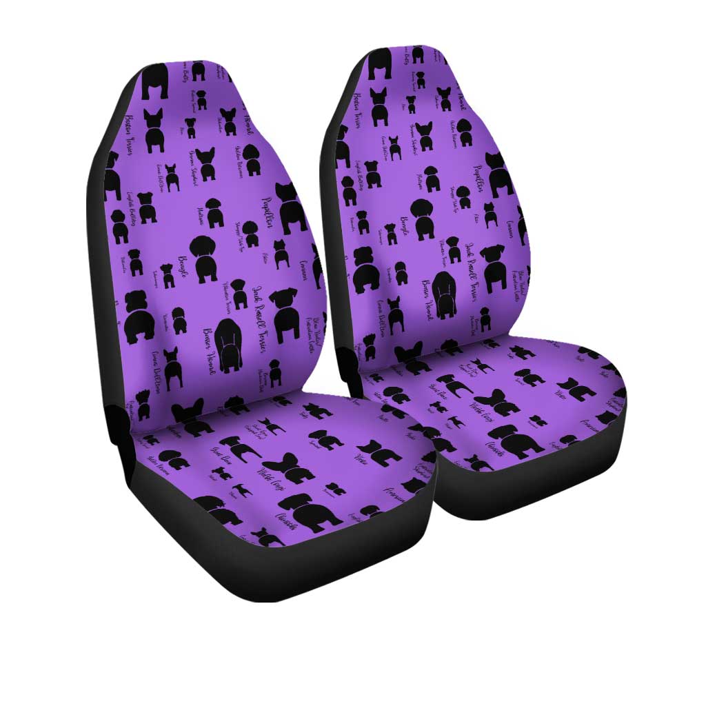 Funny Dogs Car Seat Covers Custom Purple Pattern Car Accessories - Gearcarcover - 3