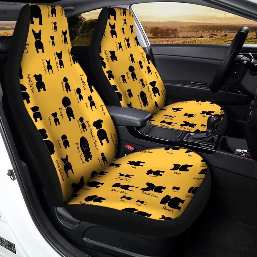 Funny Dogs Car Seat Covers Custom Yellow Pattern Car Accessories - Gearcarcover - 2