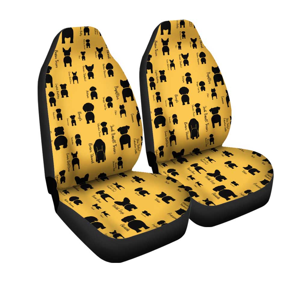 Funny Dogs Car Seat Covers Custom Yellow Pattern Car Accessories - Gearcarcover - 3