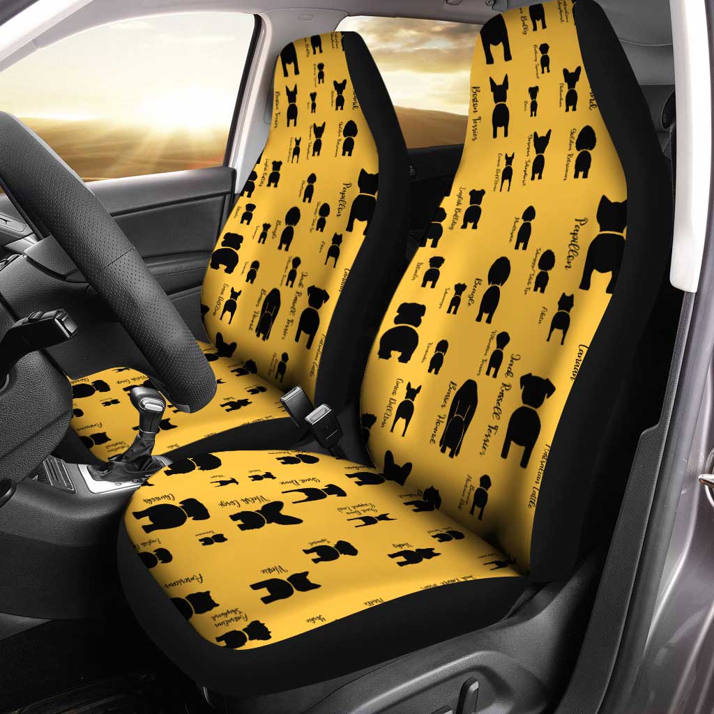 Funny Dogs Car Seat Covers Custom Yellow Pattern Car Accessories - Gearcarcover - 1