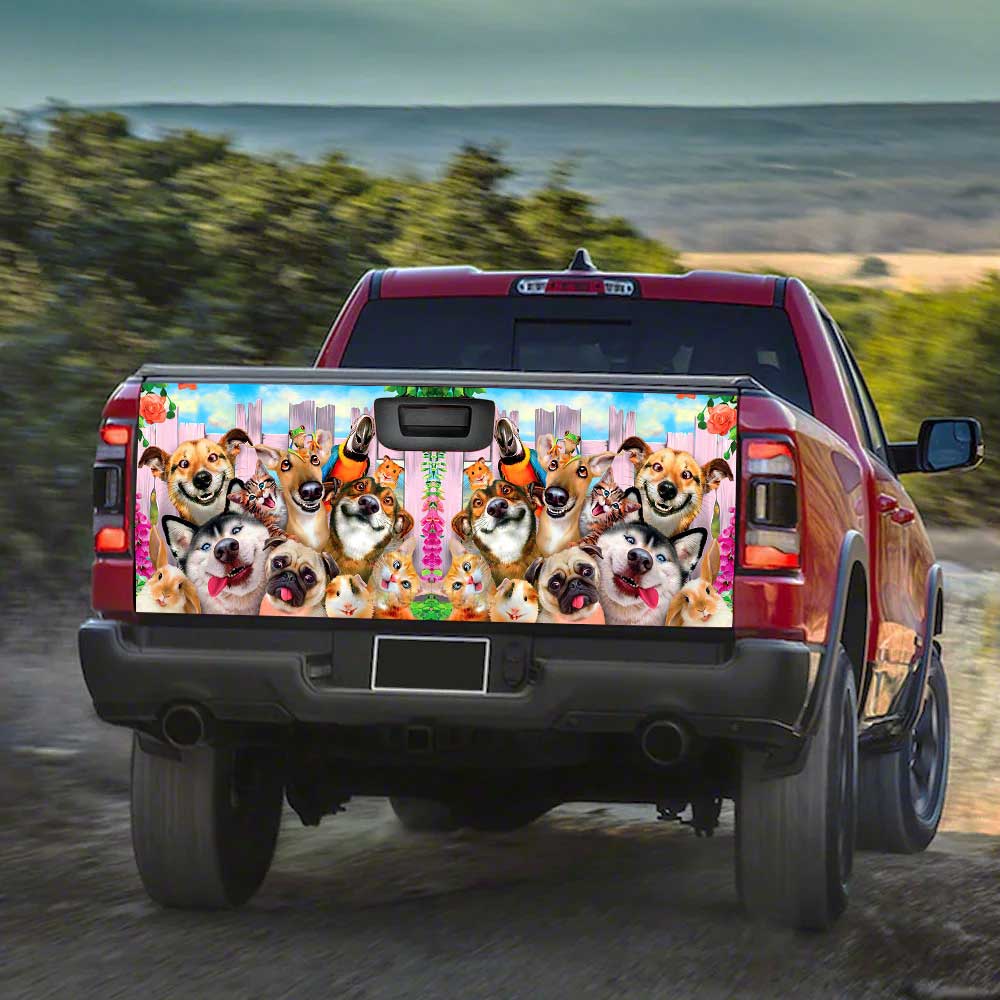 Funny Dogs Selfie Truck Tailgate Decal Custom Car Accessories - Gearcarcover - 3