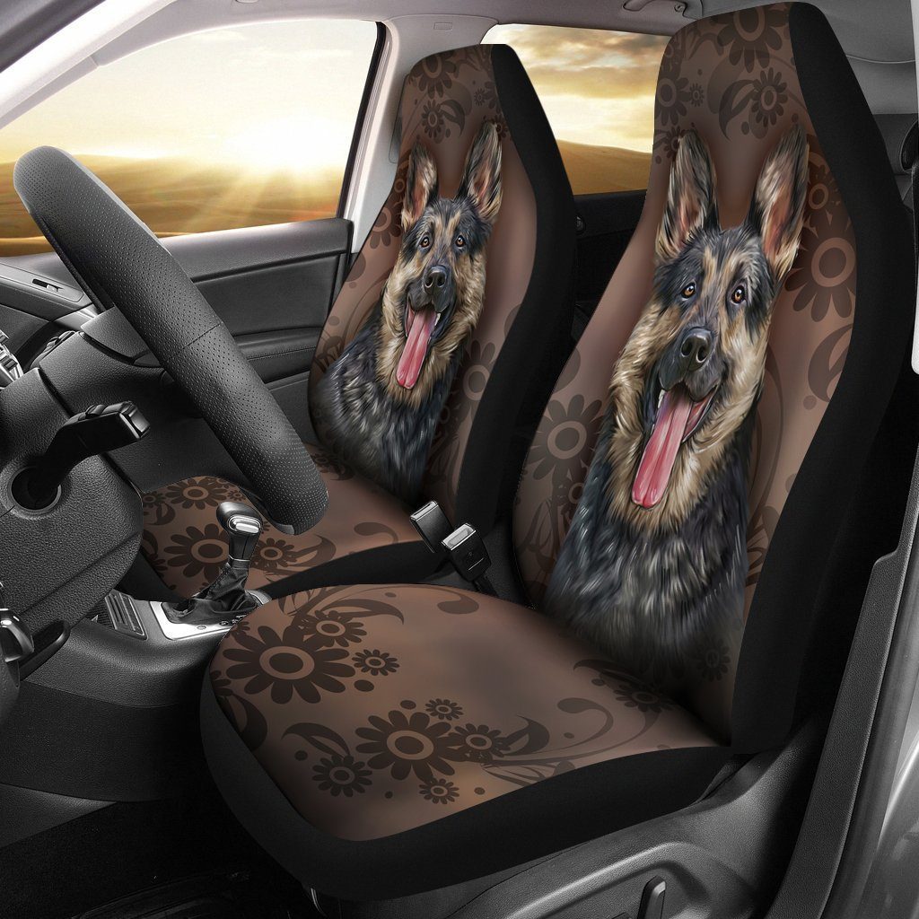 Funny Face German Shepherd Car Seat Covers Custom Car Accessories - Gearcarcover - 2