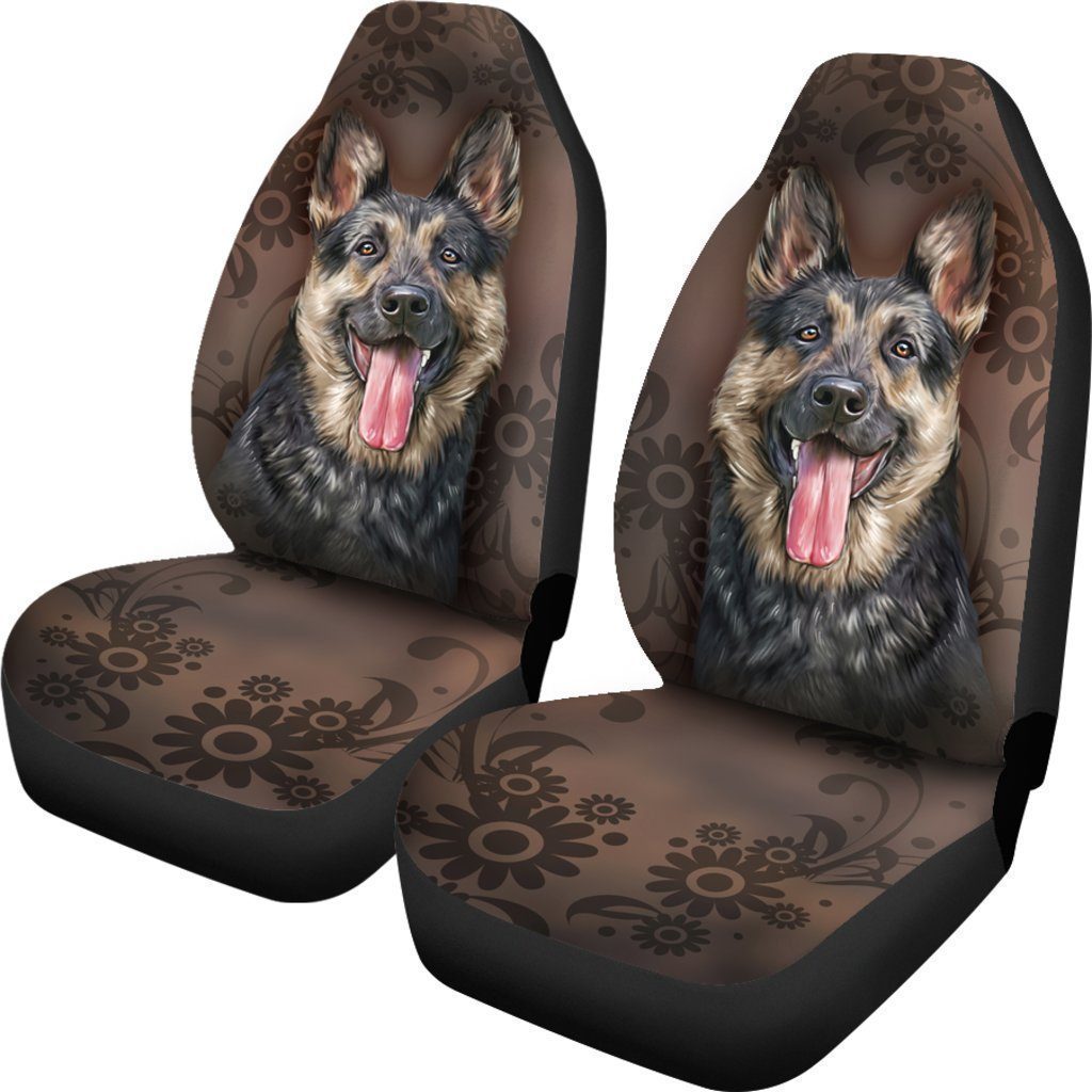 Funny Face German Shepherd Car Seat Covers Custom Car Accessories - Gearcarcover - 3