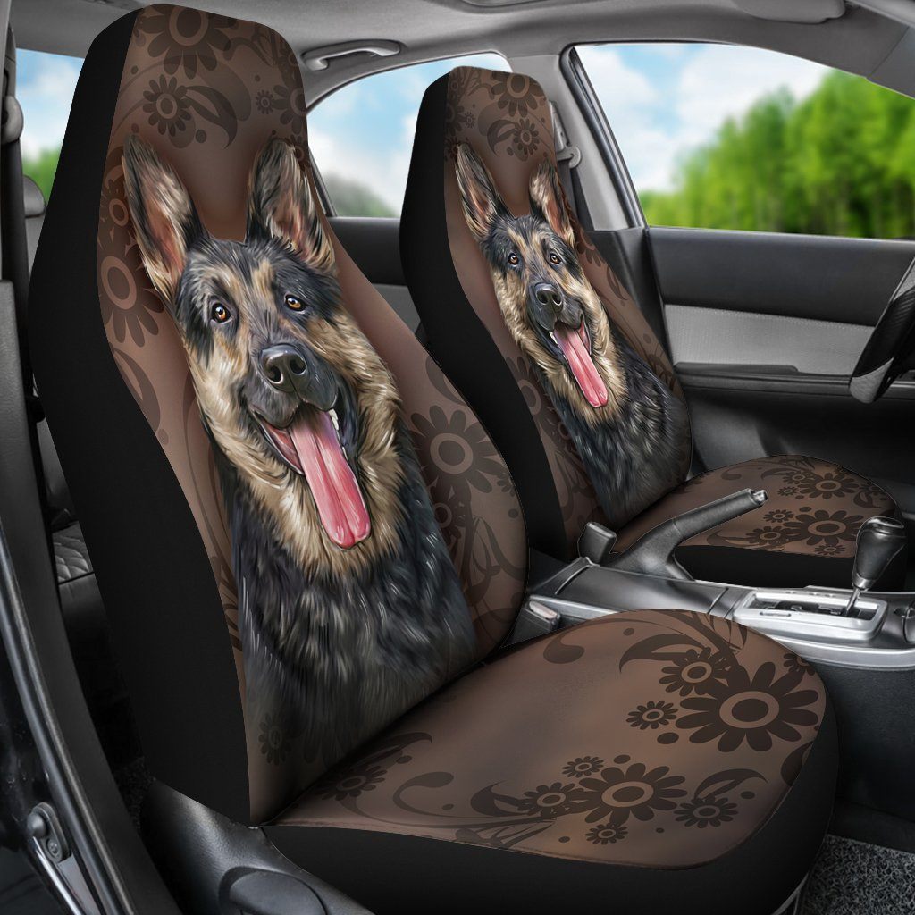 Funny Face German Shepherd Car Seat Covers Custom Car Accessories - Gearcarcover - 1