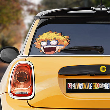 Funny Face Zenitsu Car Sticker Custom Demon Slayer Anime Car Accessories - Gearcarcover - 1