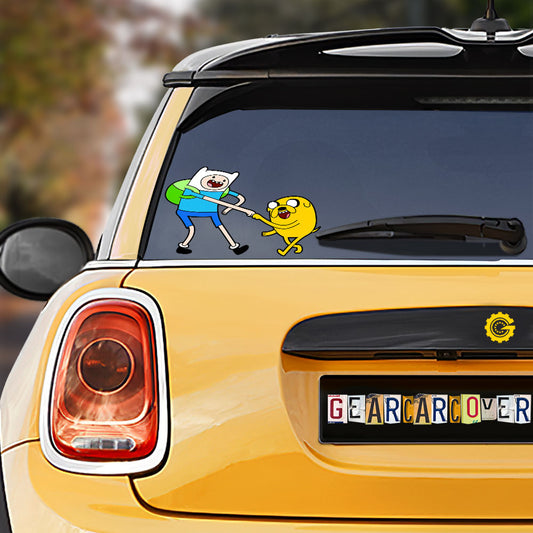 Funny Finn And Jake Car Sticker Custom Adventure Time - Gearcarcover - 1