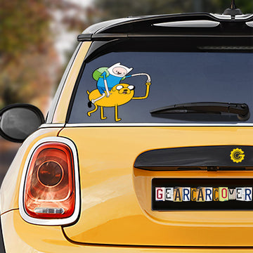 Funny Finn x Jake Car Sticker Custom Adventure Time - Gearcarcover - 1