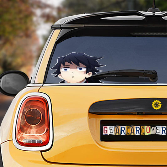 Funny Giyuu Face Car Sticker Custom Demon Slayer Anime Car Accessories - Gearcarcover - 1