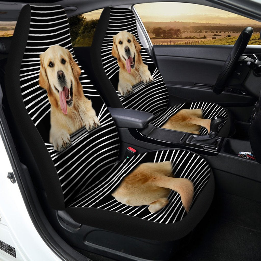 Funny Golden Retriever Car Seat Covers Custom Golden Retriever Car Accessories For Dog Lovers - Gearcarcover - 3