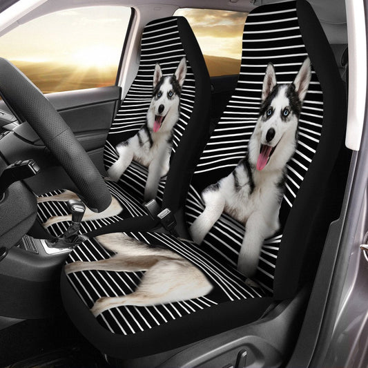 Funny Husky Car Seat Covers Custom Husky Car Accessories For Dog Lovers - Gearcarcover - 2