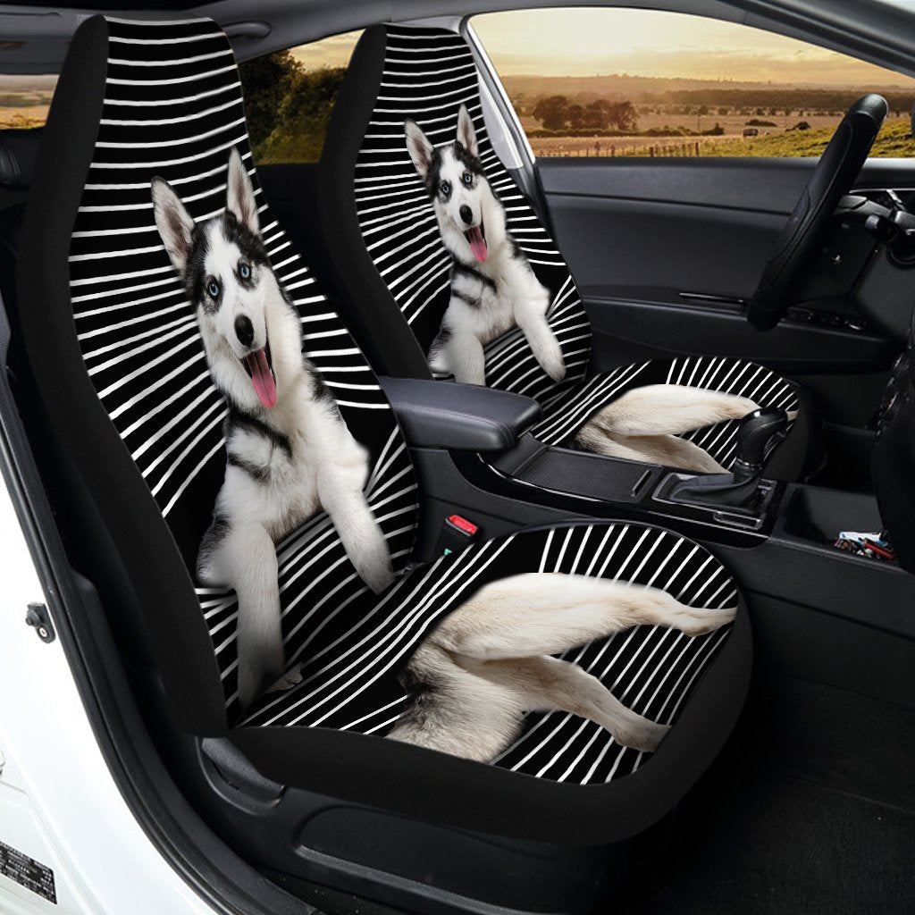 Funny Husky Car Seat Covers Custom Husky Car Accessories For Dog Lovers - Gearcarcover - 3