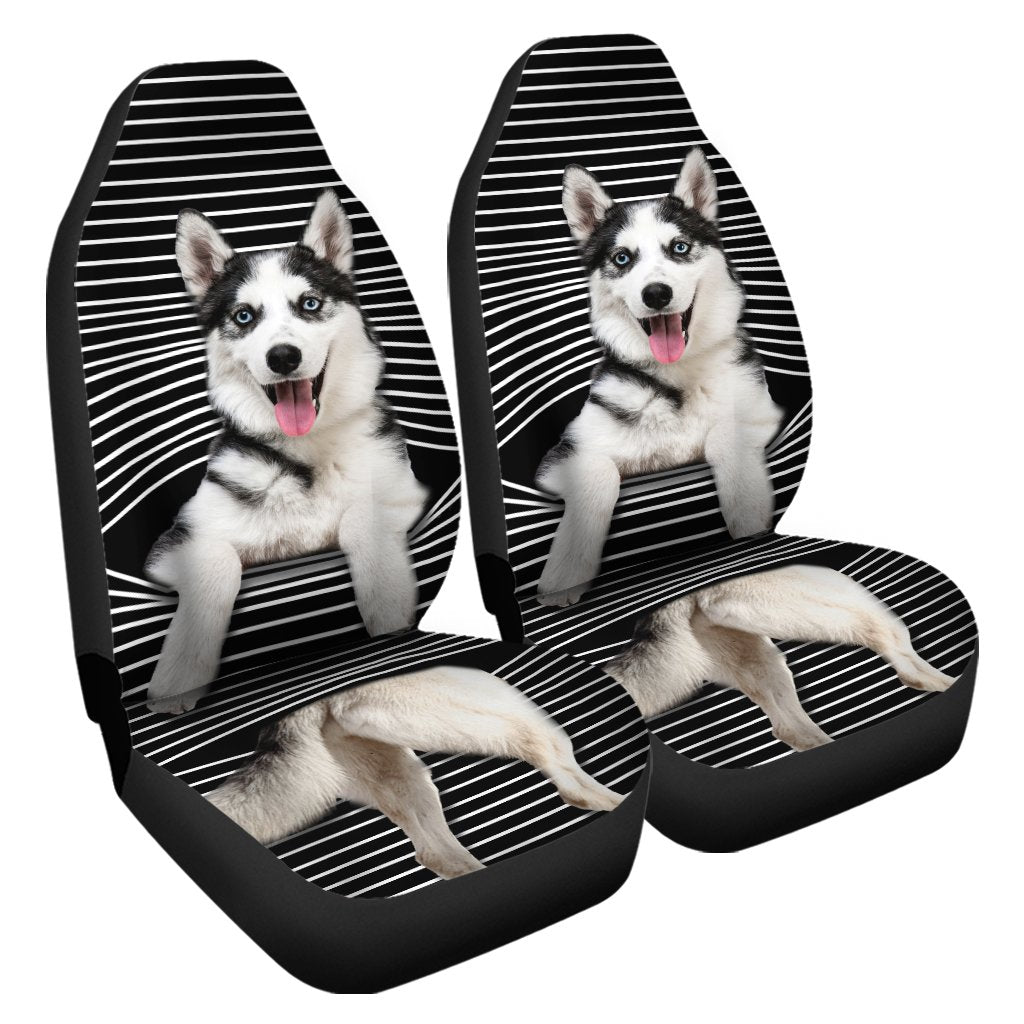 Funny Husky Car Seat Covers Custom Husky Car Accessories For Dog Lovers - Gearcarcover - 4