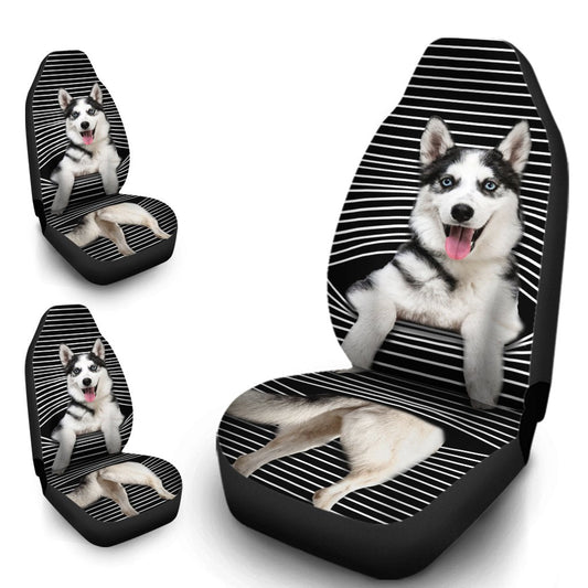 Funny Husky Car Seat Covers Custom Husky Car Accessories For Dog Lovers - Gearcarcover - 1