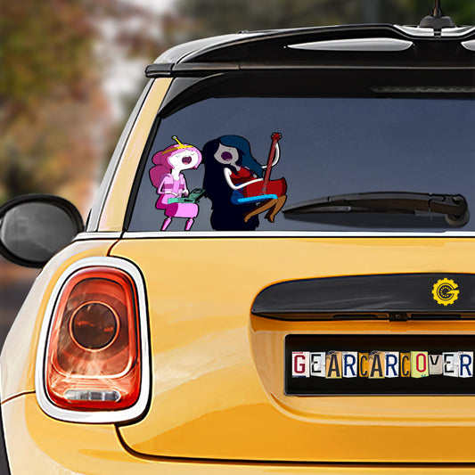 Funny Marceline x Princess Bubblegum Car Sticker Custom Adventure Time - Gearcarcover - 1