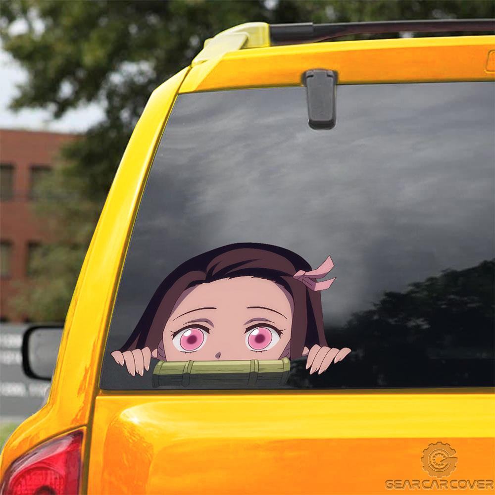 Funny Nezuko Car Sticker Custom Demon Slayer Anime Car Accessories - Gearcarcover - 3