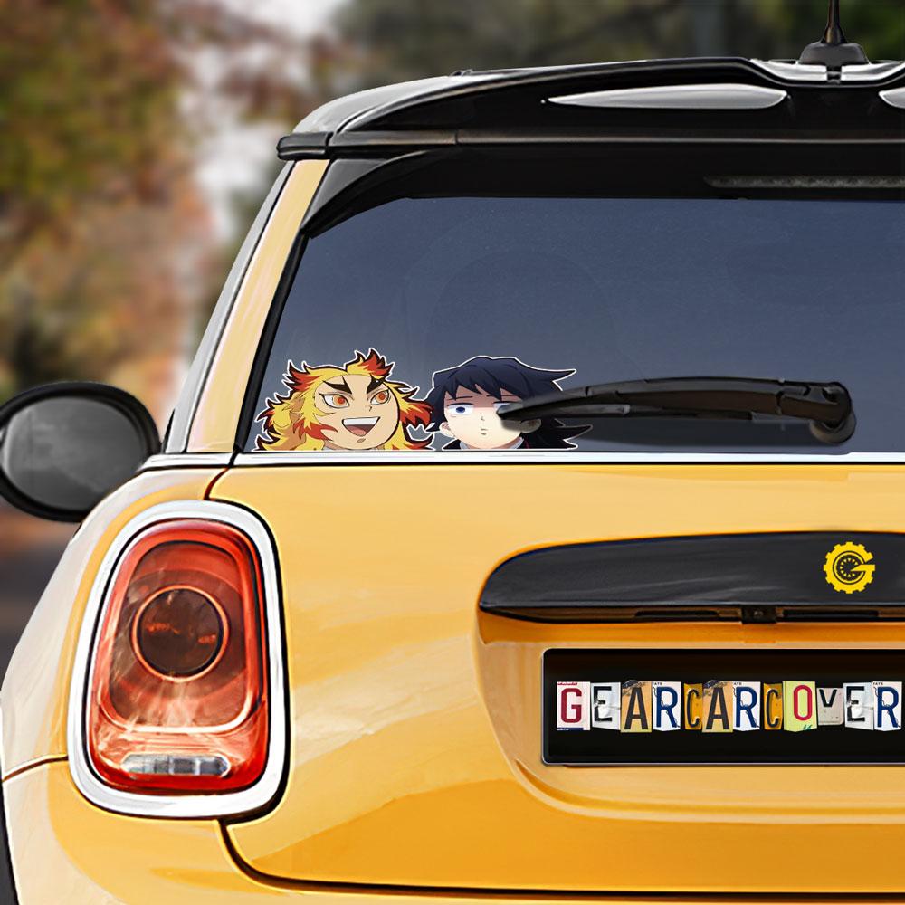 Funny Rengoku And Giyuu Car Sticker Custom Demon Slayer Anime Car Accessories - Gearcarcover - 1