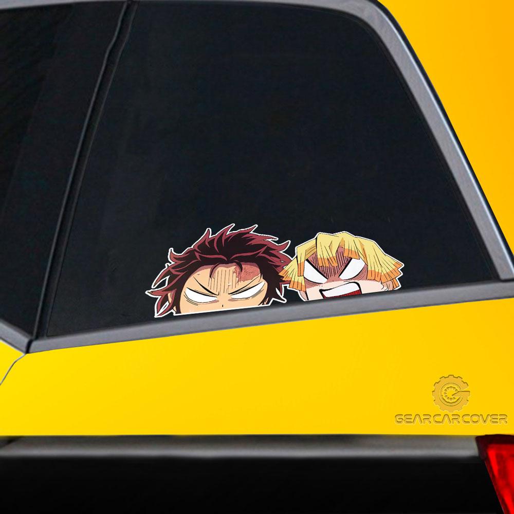 Funny Tanjiro And Zenitsu Face Car Sticker Custom Demon Slayer Anime Car Accessories - Gearcarcover - 2