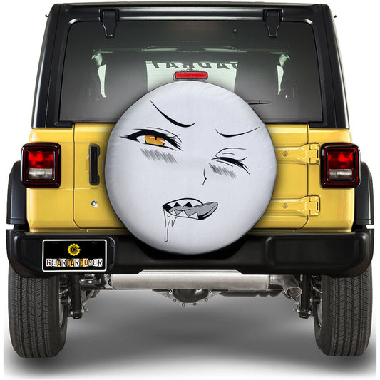 Funny Waifu Girl Face Spare Tire Covers Custom Ahegao Style Car Accessories - Gearcarcover - 1