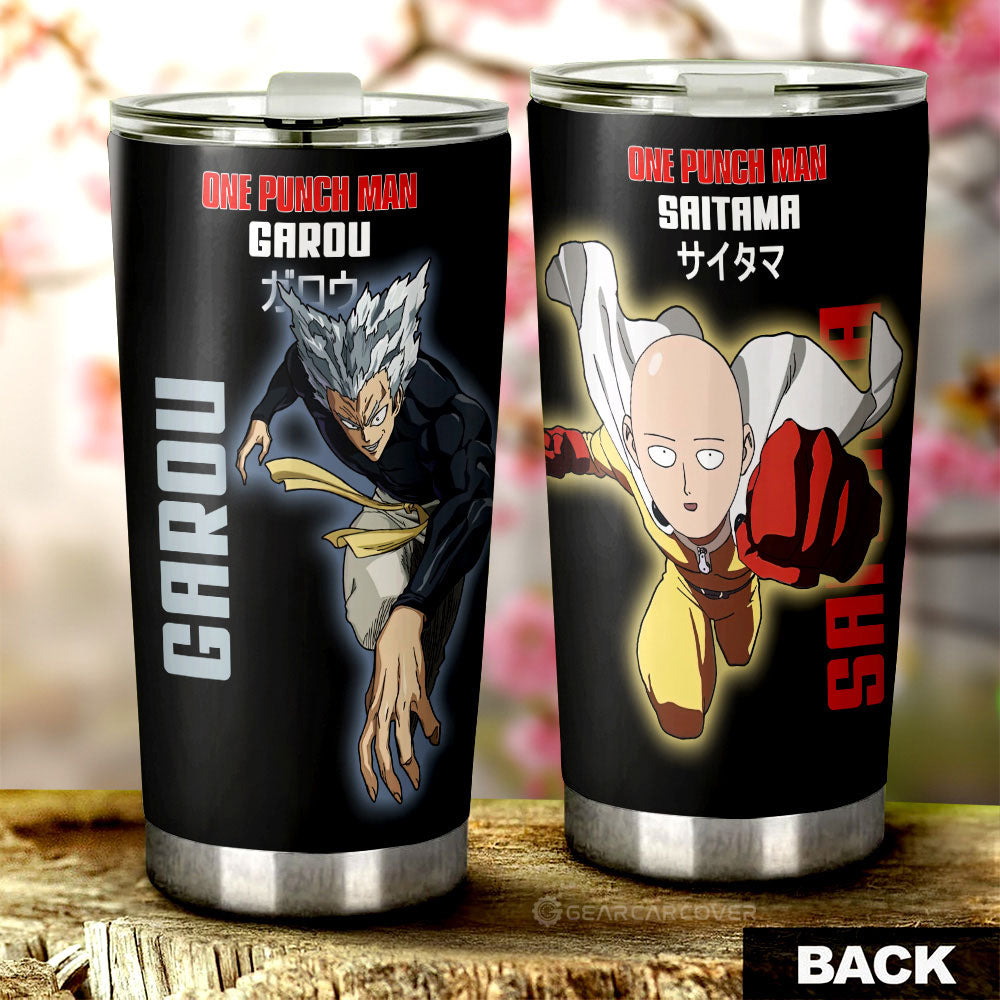 Garou Saitama Tumbler Cup Custom One Punch Man Anime Car Interior Accessories - Gearcarcover - 1