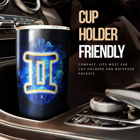 Gemini Tumbler Cup Custom Name Zodiac Car Interior Accessories - Gearcarcover - 2