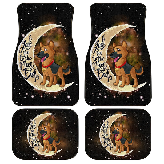German Shepherd Car Floor Mats I Love You To The Moon And Back German Shepherd Car Accessories Gift Idea - Gearcarcover - 1