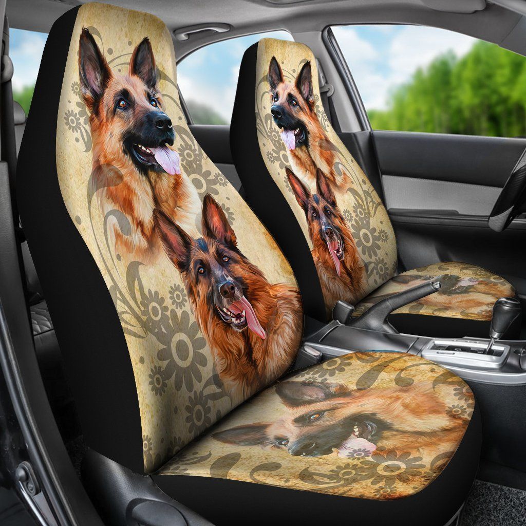 German Shepherd Car Seat Covers Custom Vintage Car Accessories For Dog Lovers - Gearcarcover - 2
