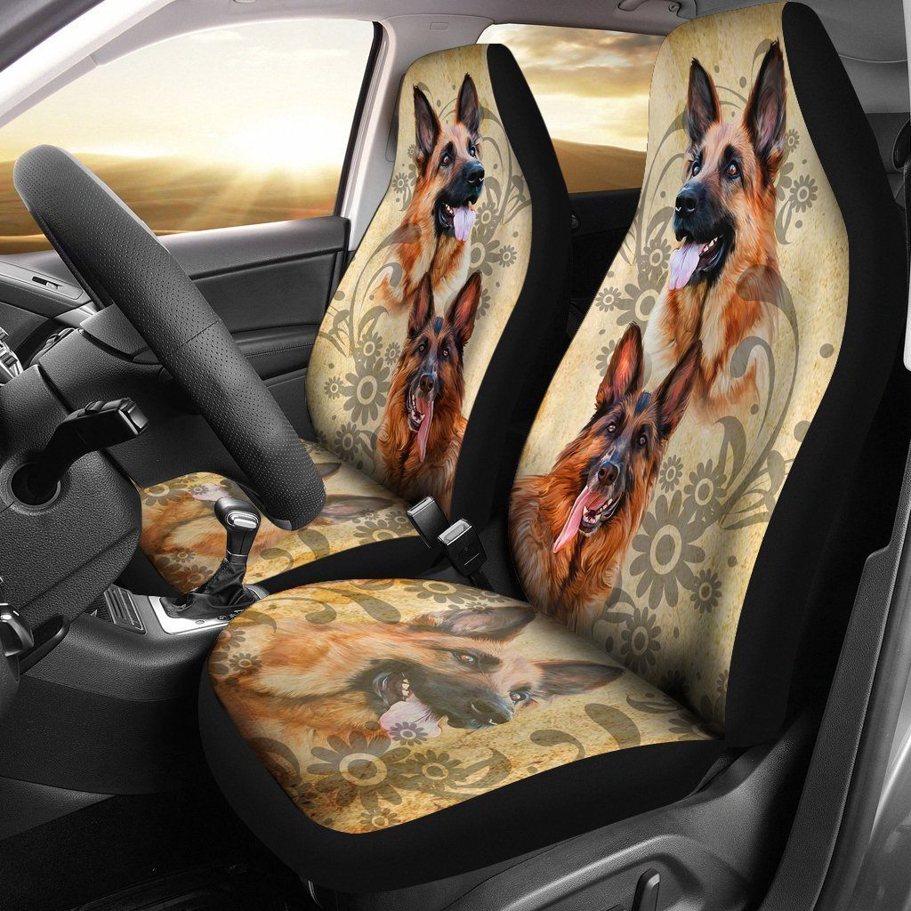 German Shepherd Car Seat Covers Custom Vintage Car Accessories For Dog Lovers - Gearcarcover - 1